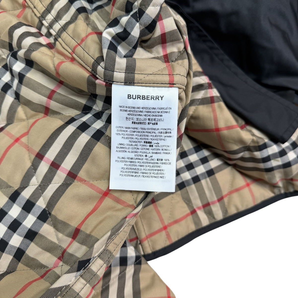 Burberry TB Logo Quilted Ongar Jacket Black (Size XL Womens)