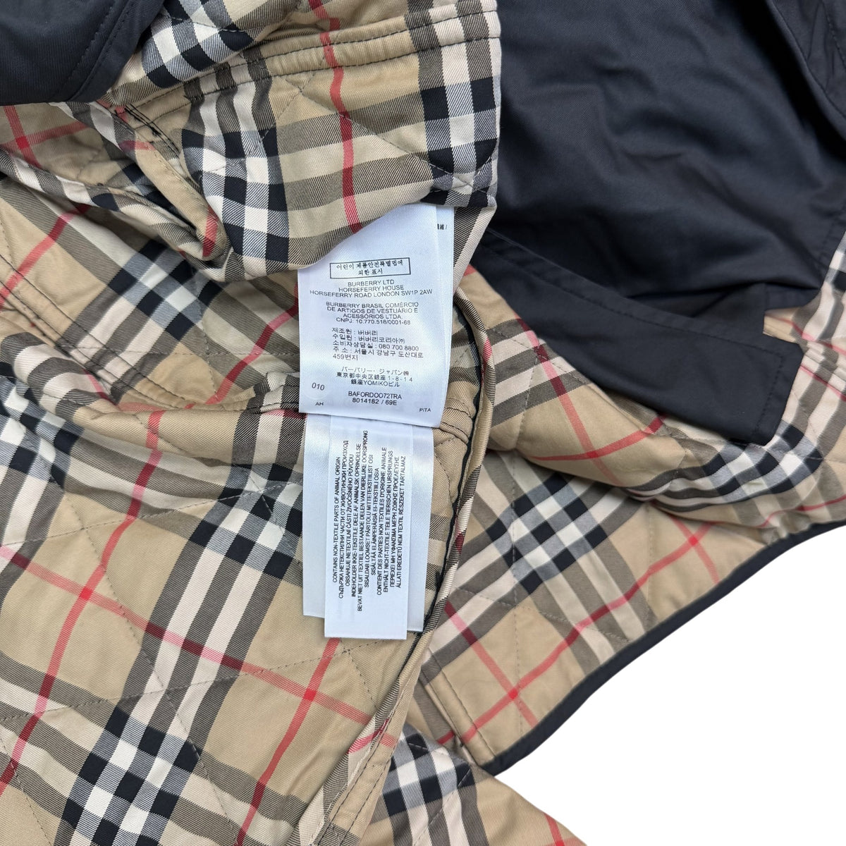 Burberry TB Logo Quilted Ongar Jacket Black (Size XL Womens)