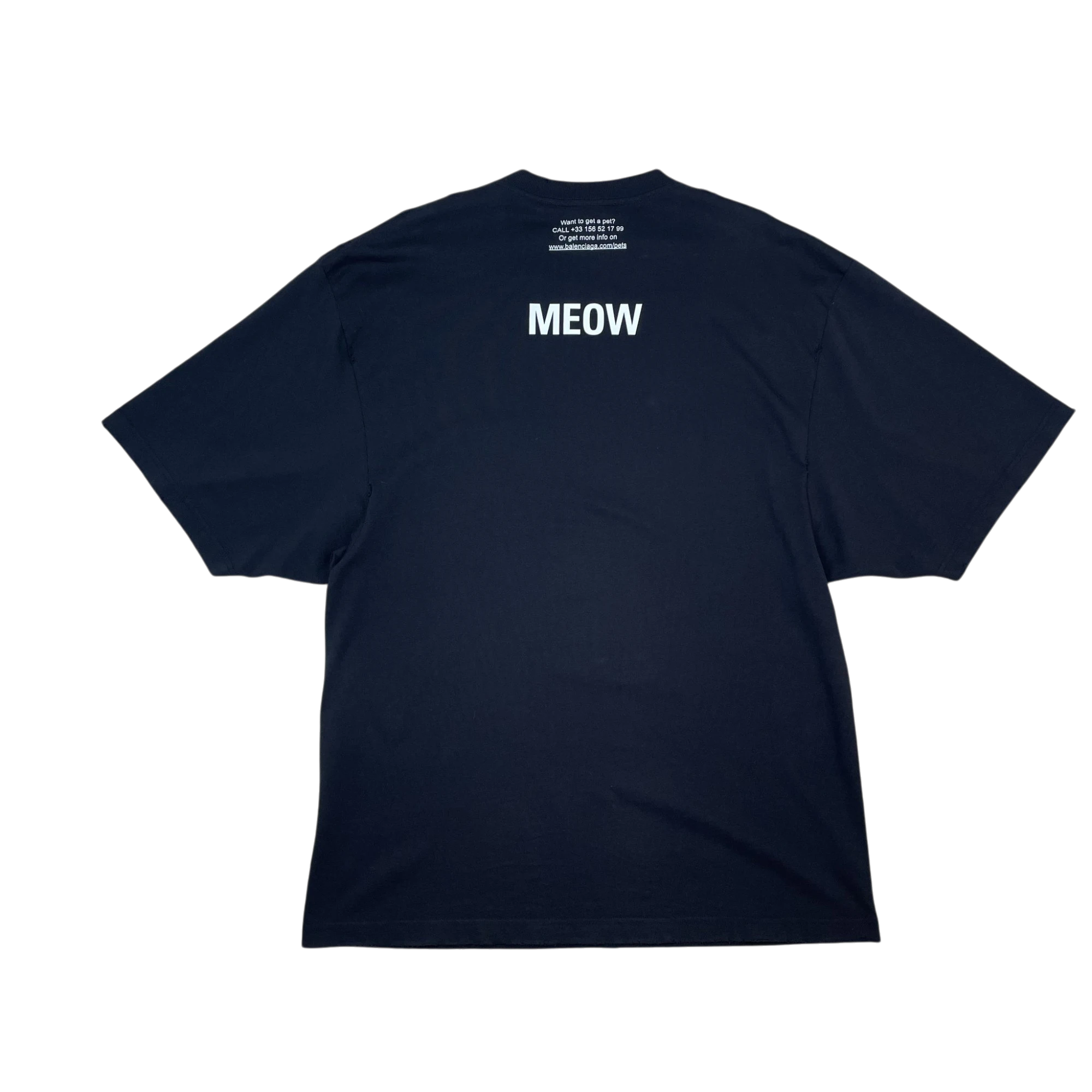 Balenciaga SS20 ‘I Love Cats’ Oversized Pre-Distressed T-Shirt Black (Fits Up To XXL)