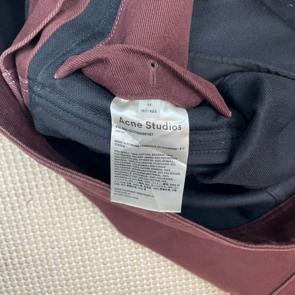 Acne Studios FN-MN-OUTW000187 Denim Jacket Maroon (Size 46)