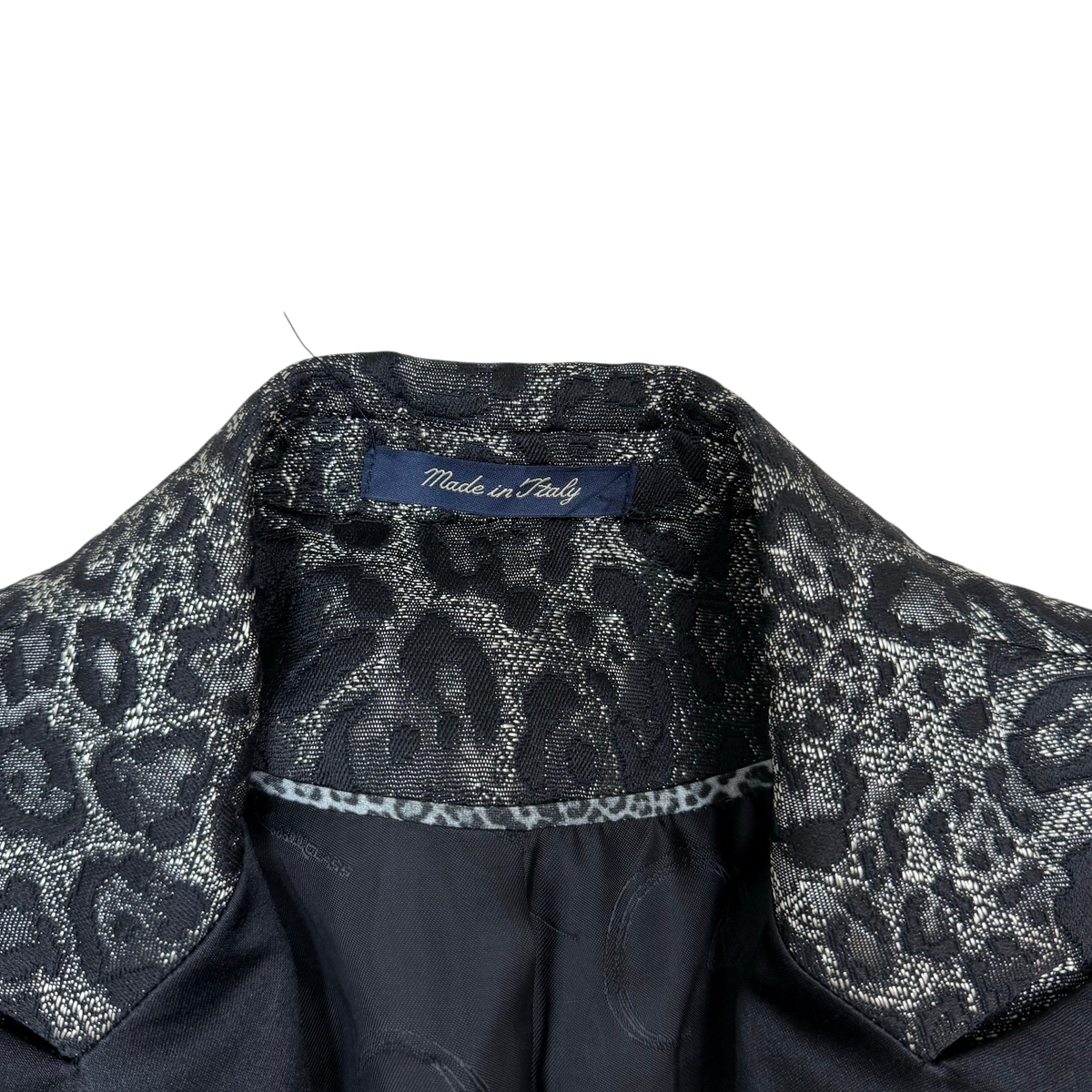 Cavalli Class Single Breasted Leopard Print Blazer Grey / Black (Size XS)