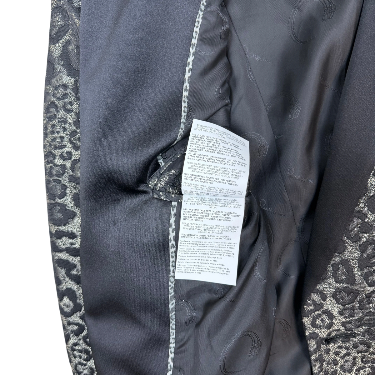 Cavalli Class Single Breasted Leopard Print Blazer Grey / Black (Size XS)