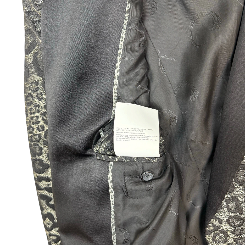 Cavalli Class Single Breasted Leopard Print Blazer Grey / Black (Size XS)