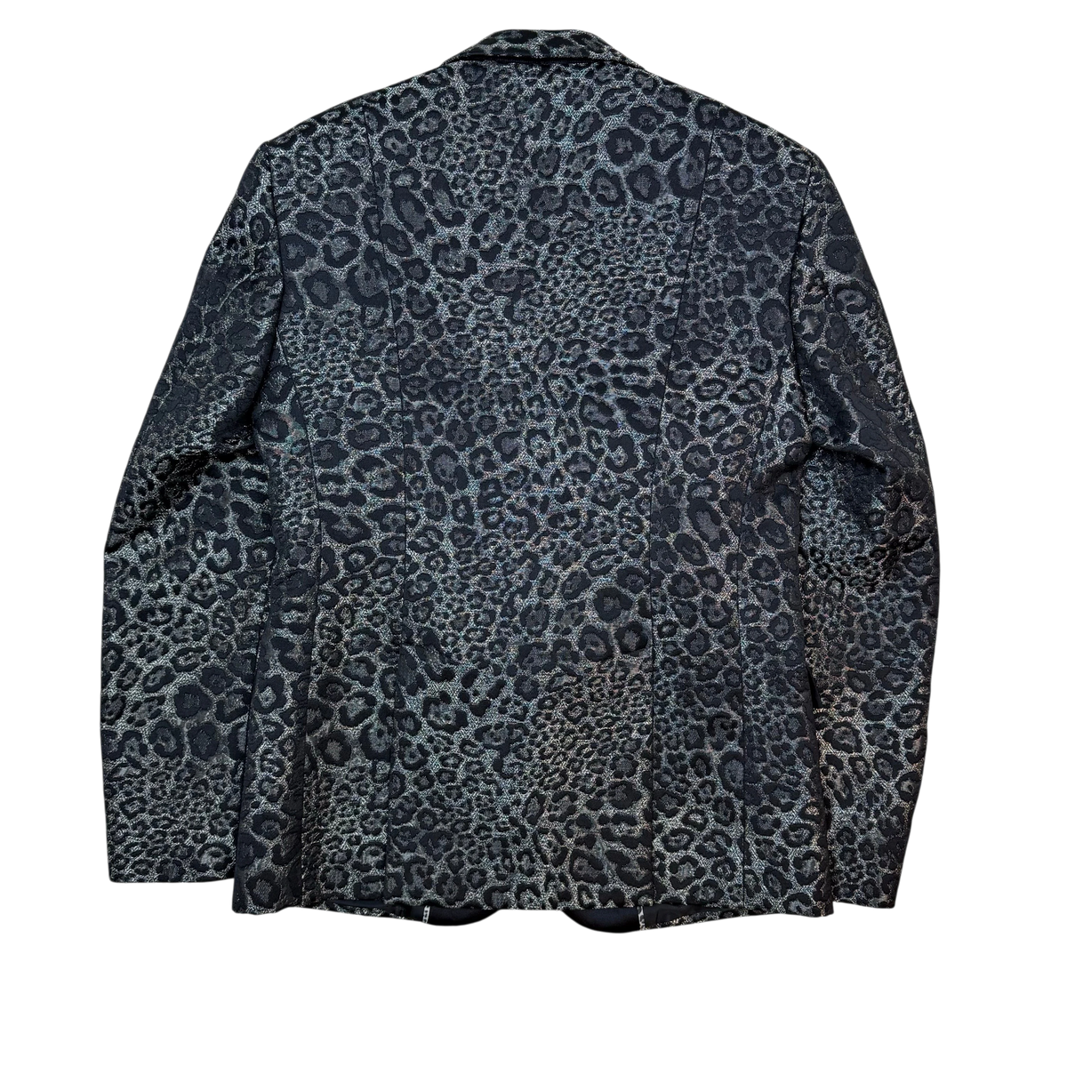 Cavalli Class Single Breasted Leopard Print Blazer Grey / Black (Size XS)