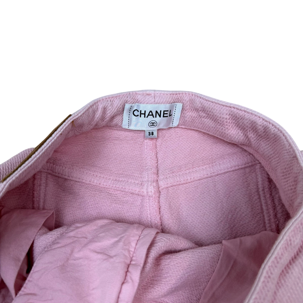 Chanel SS19 ‘By the Sea’ Wide Leg Belted Pants Pink (Size 38)