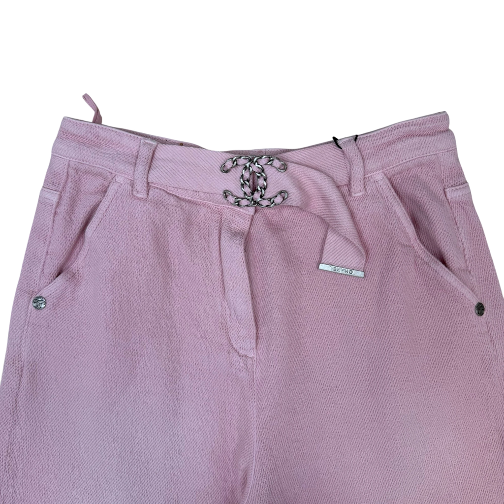 Chanel SS19 ‘By the Sea’ Wide Leg Belted Pants Pink (Size 38)
