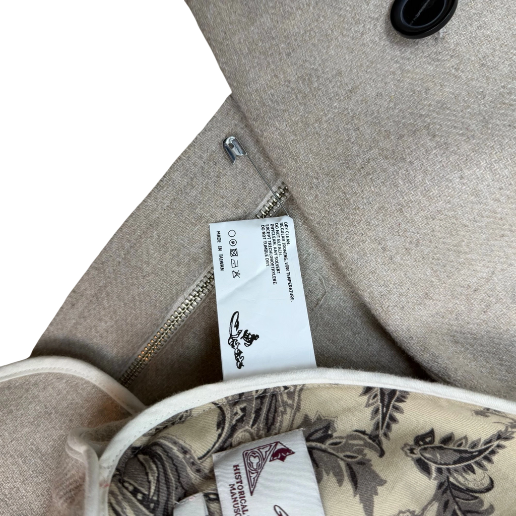 Professor.E FW21 Wool Cropped Distressed Blazer Beige (Size 48/Fits M-XL)