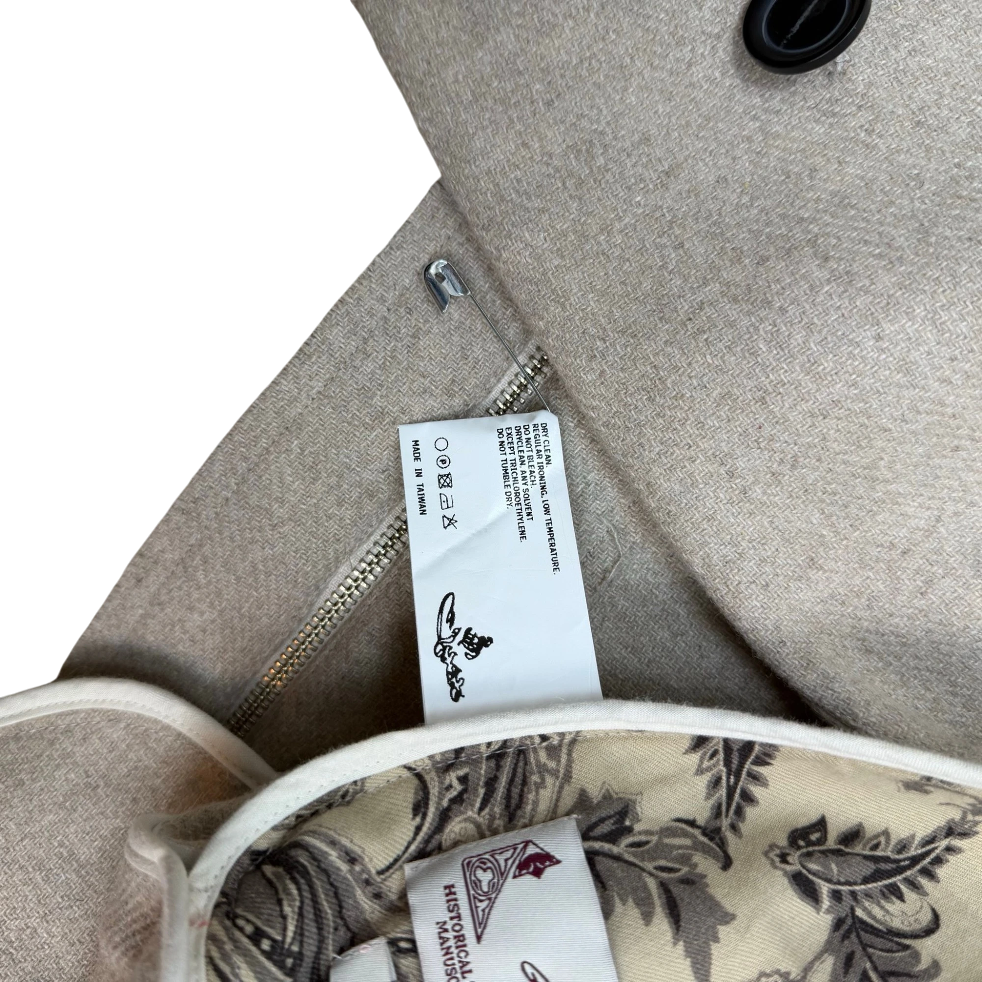 Professor.E FW21 Wool Cropped Distressed Blazer Beige (Size 48/Fits M-XL)