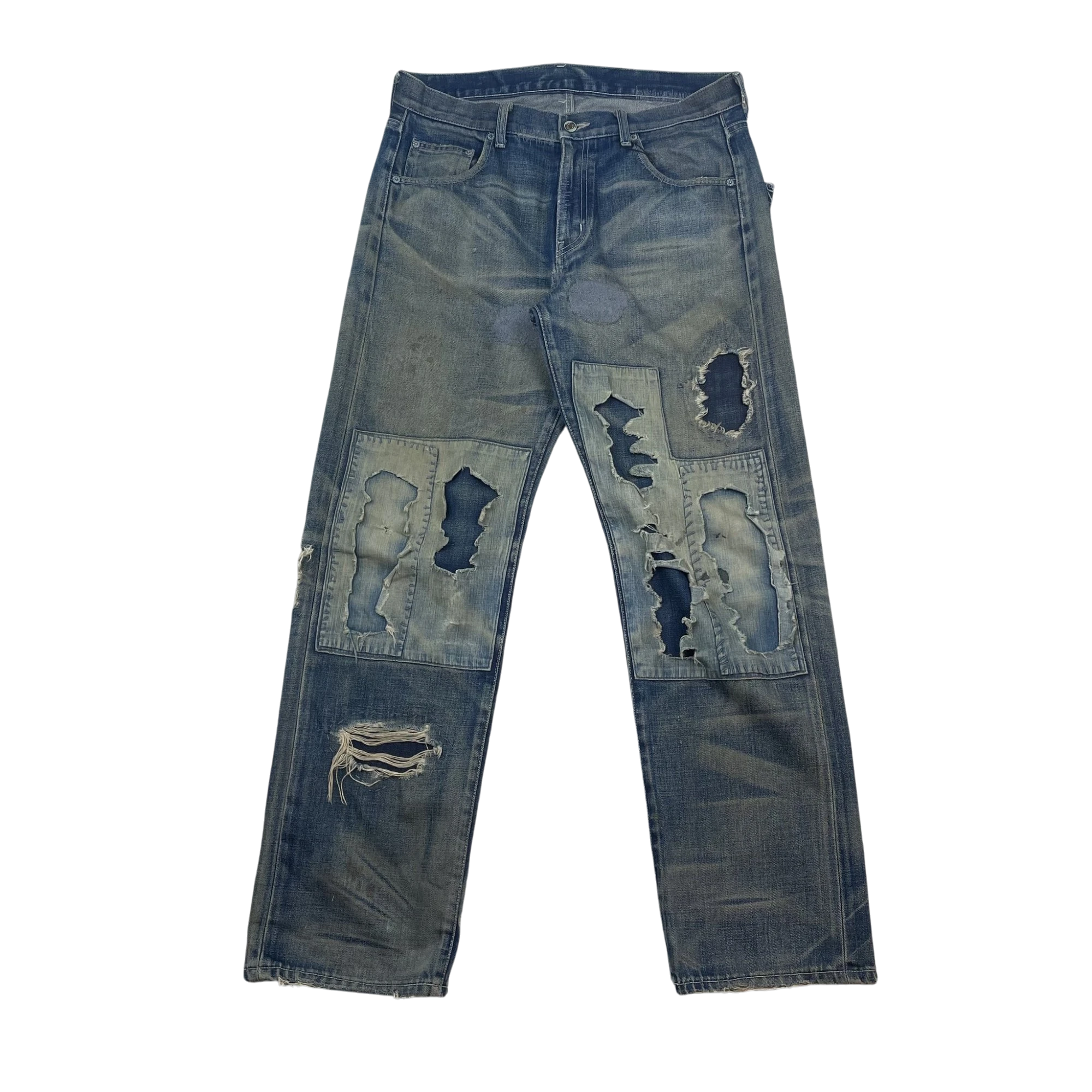 Neighborhood 2003 Savage Patchwork Selvedge Denim Jeans (Size M)