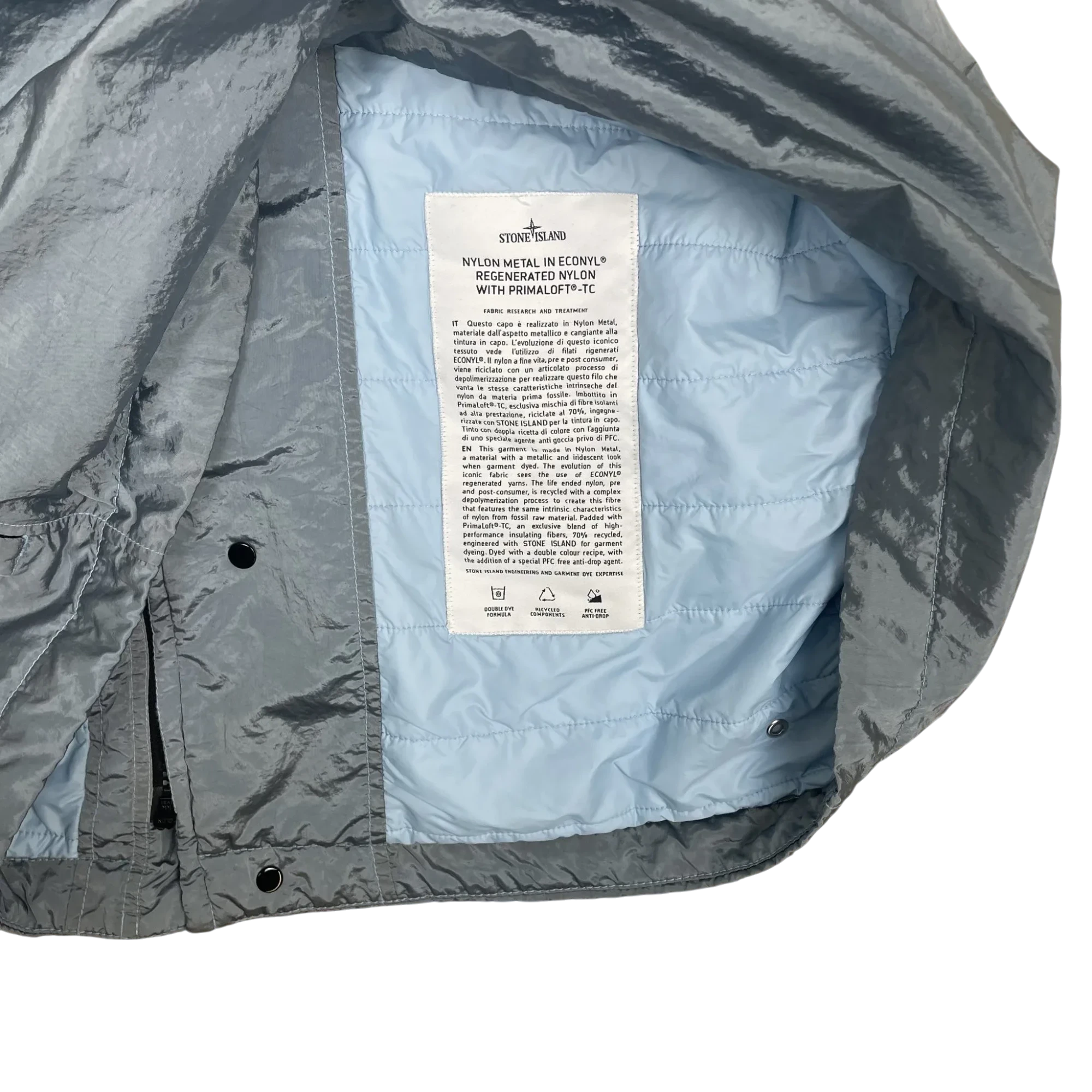 Stone Island AW23 ECONYL Regenerated Nylon Metal Primaloft-TC Jacket Sky Blue (Size L)