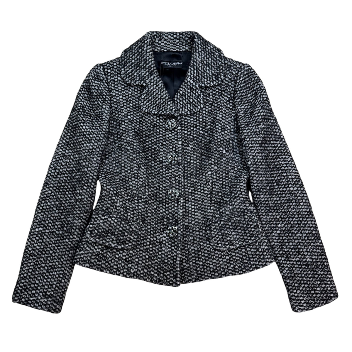 Dolce & Gabbana Herringbone Jacket Black & White (Size 44)