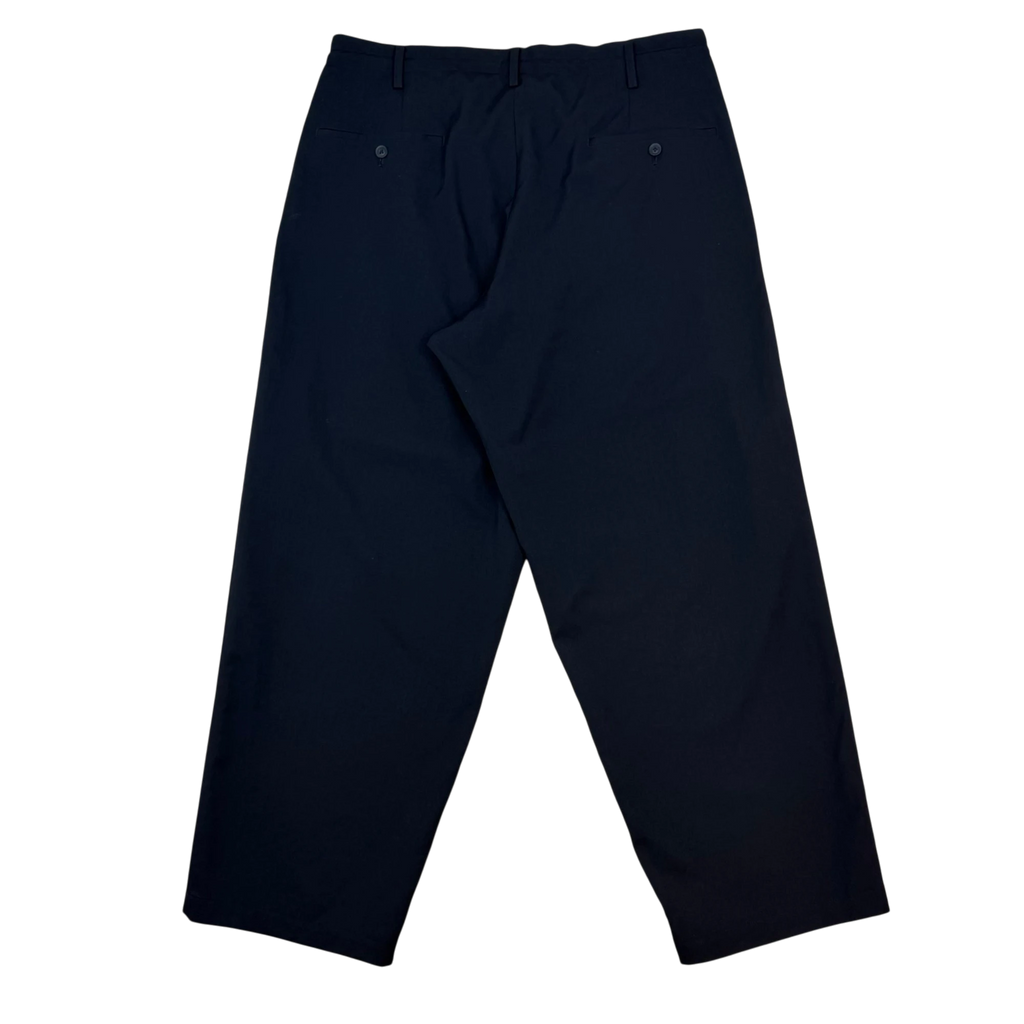 Yohji Yamamoto AW21 Pour Homme Pleated Wide-Leg Wool Trousers Black (Size 3/L)