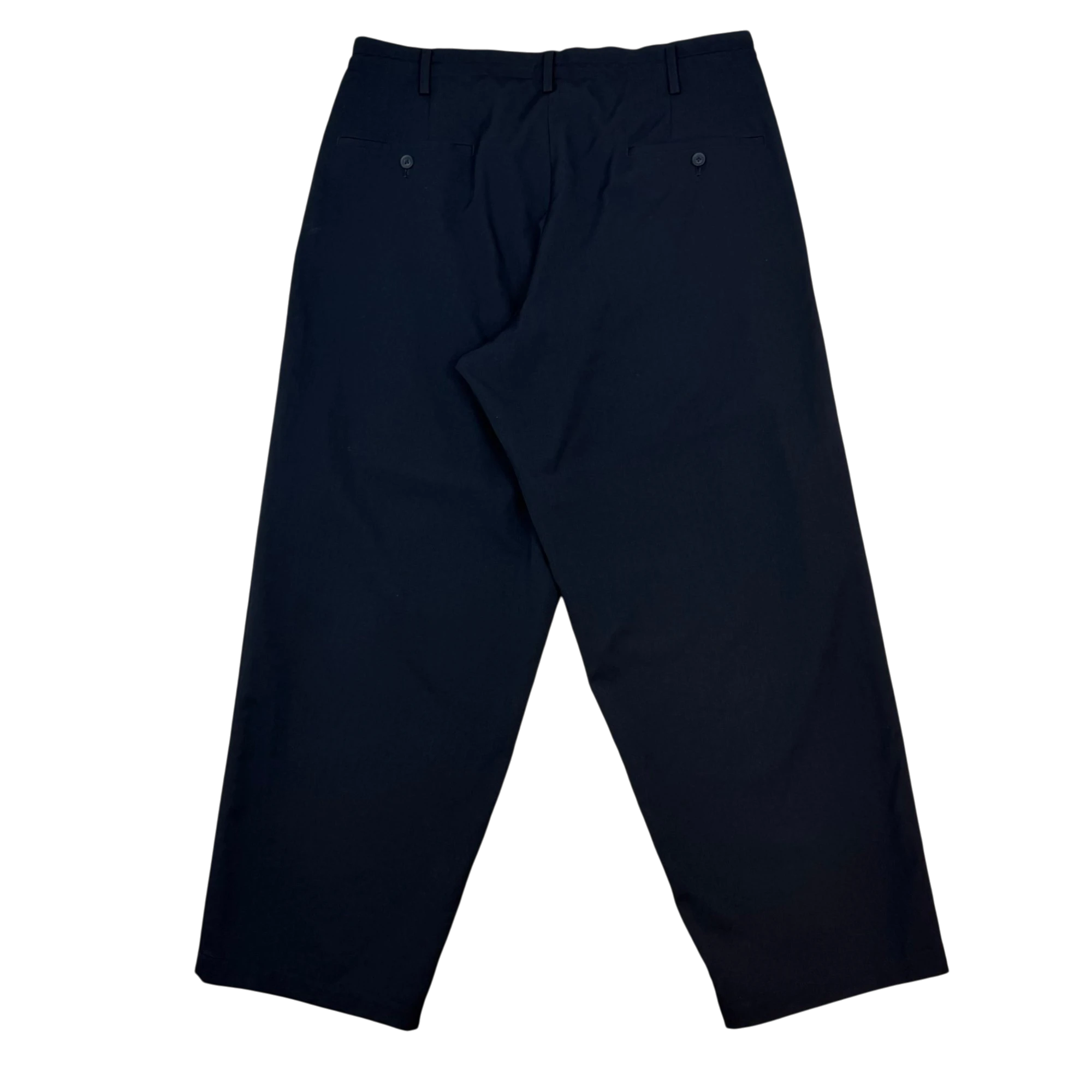 Yohji Yamamoto AW21 Pour Homme Pleated Wide-Leg Wool Trousers Black (Size 3/L)