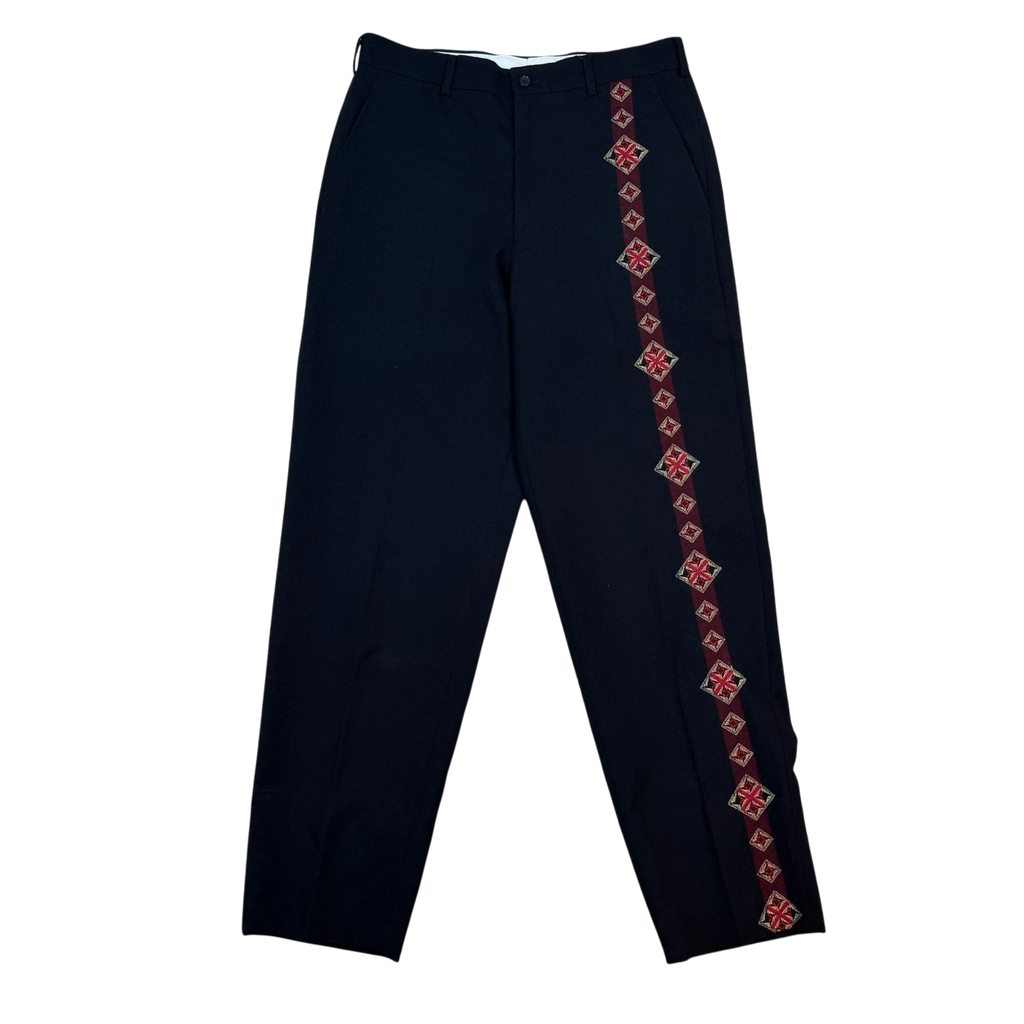 Comme Des Garcons Homme Plus AD2006 Aztec Print Wool Pants Black (Size M)