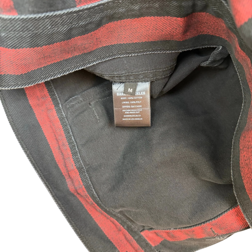 Bare Knuckles Striped Denim Jacket V2 Red/Black (Size M)