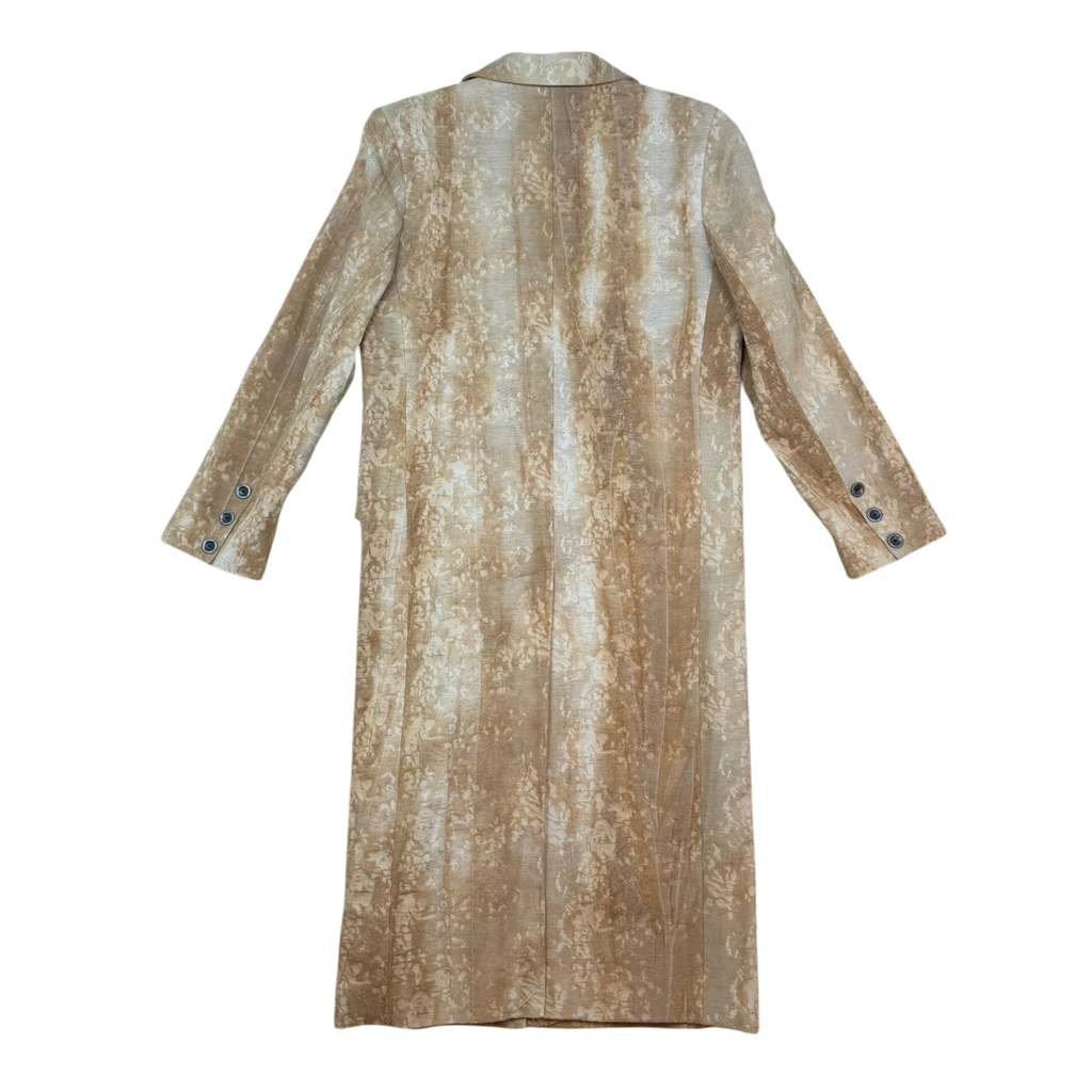 Iranatus Chou Linen Blend Coat Brown/White (Size 36)