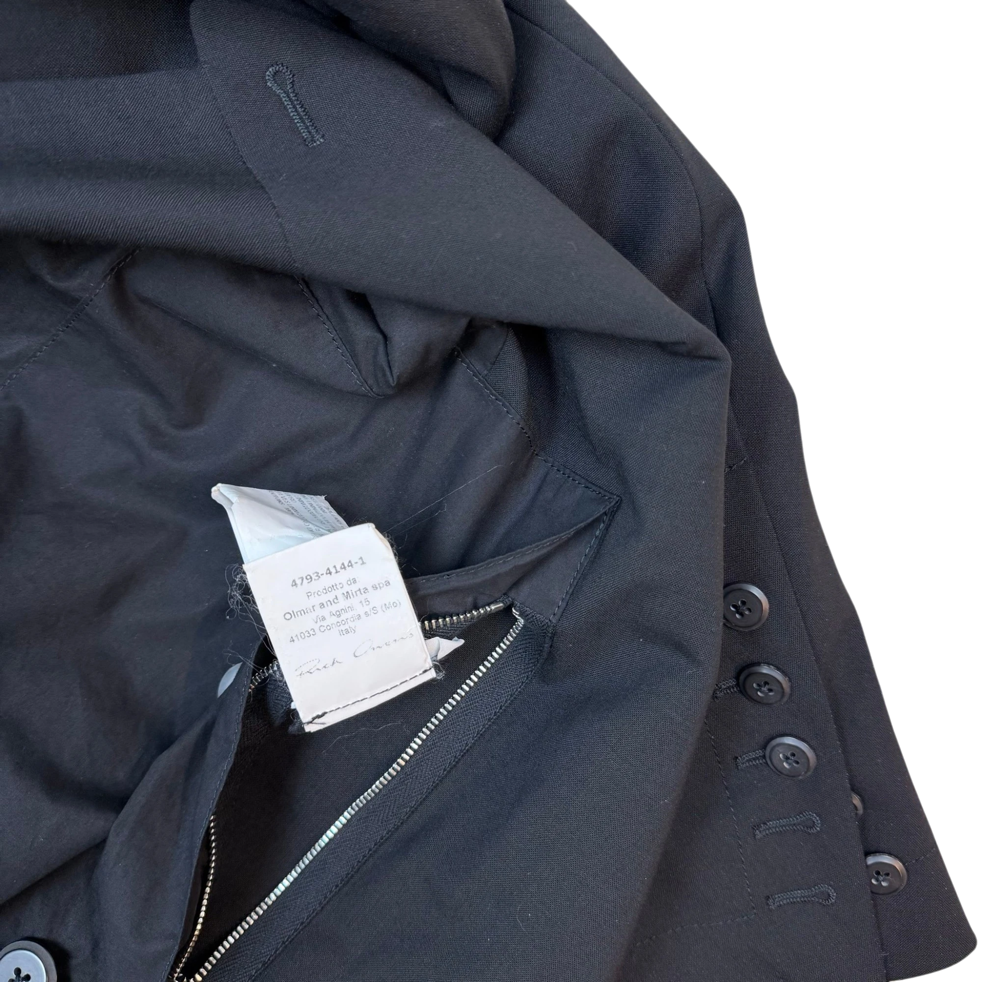 Rick Owens SS15 Faun Double Breasted Blazer Jacket Black (Size 52/XL)