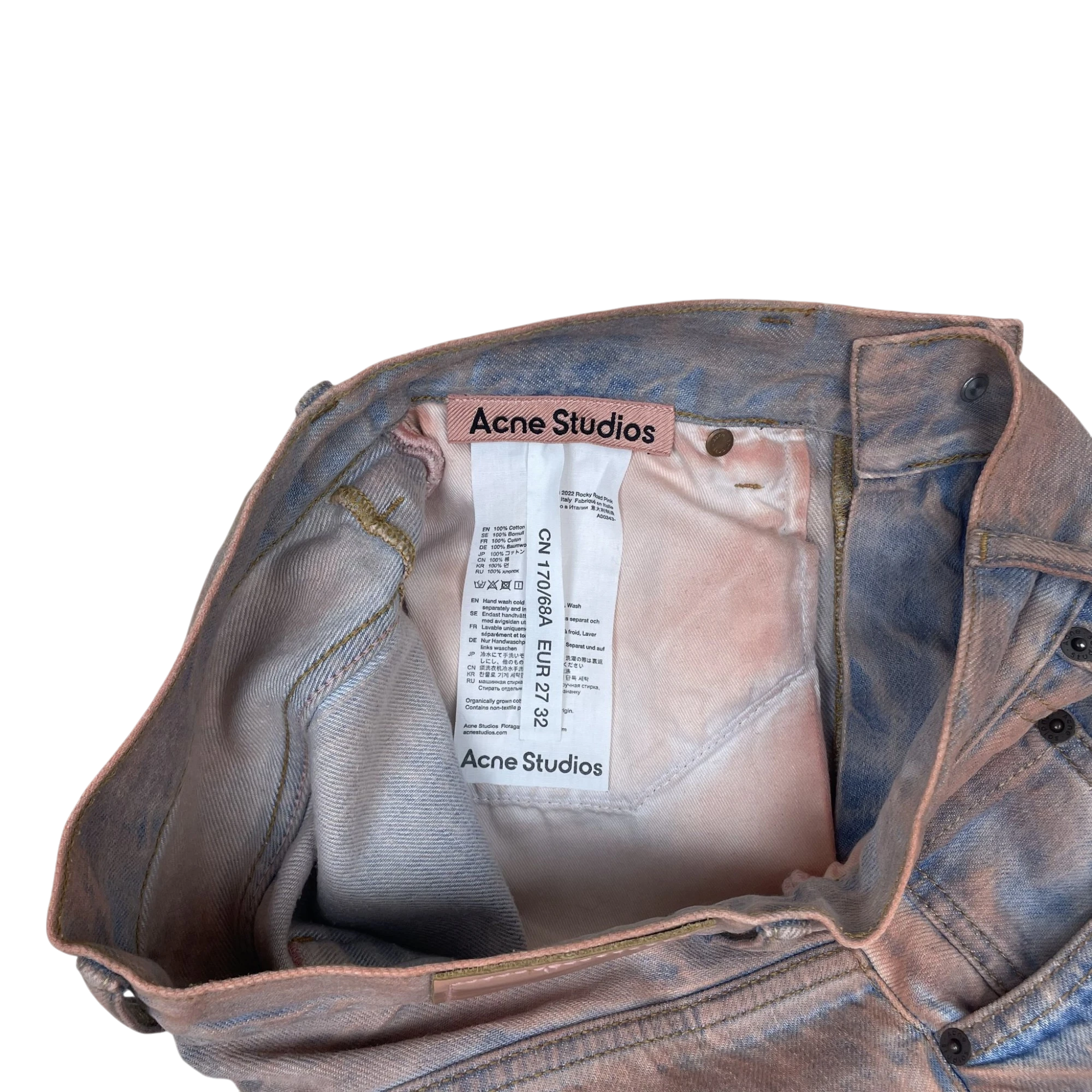 Acne Studios FW23 Wide-Leg Jeans Blue/Pink (Size 27”)