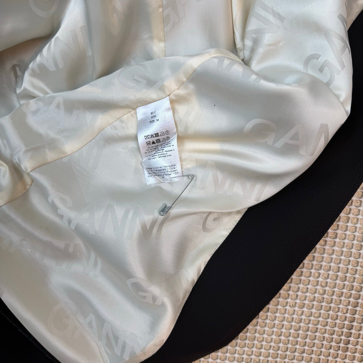 Ganni Long Overcoat Black (Size 34)