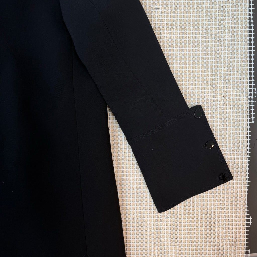 Ganni Long Overcoat Black (Size 34)