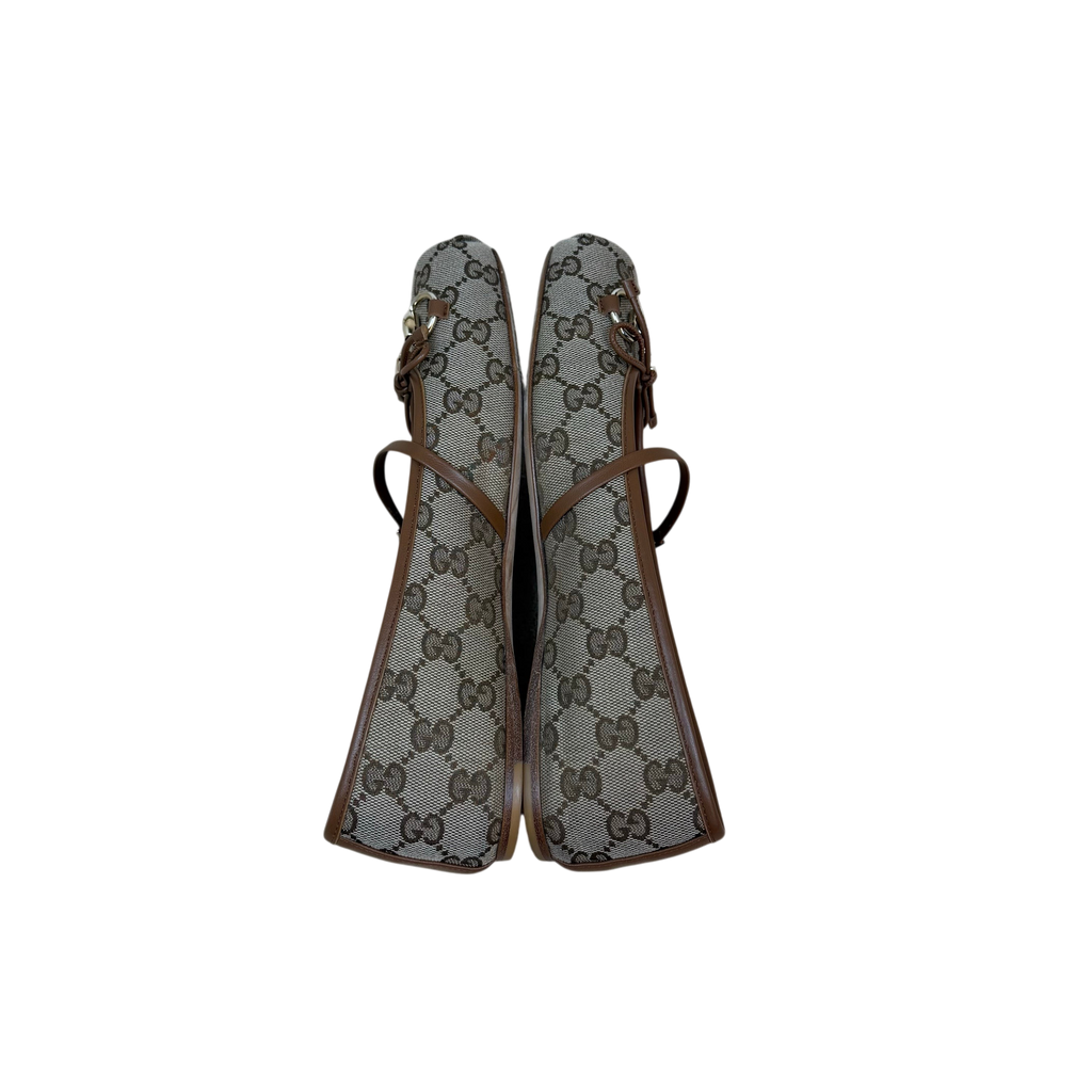 Gucci Horsebit Ballet Flats Beige Monogram (Size EU37.5)