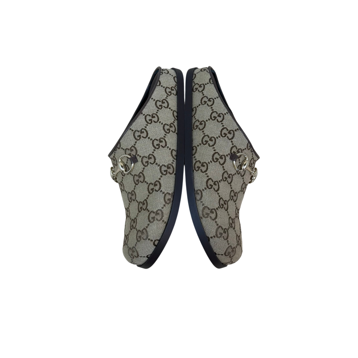 Gucci Horsebit Flat Mules Brown Monogram (Size EU39.5)