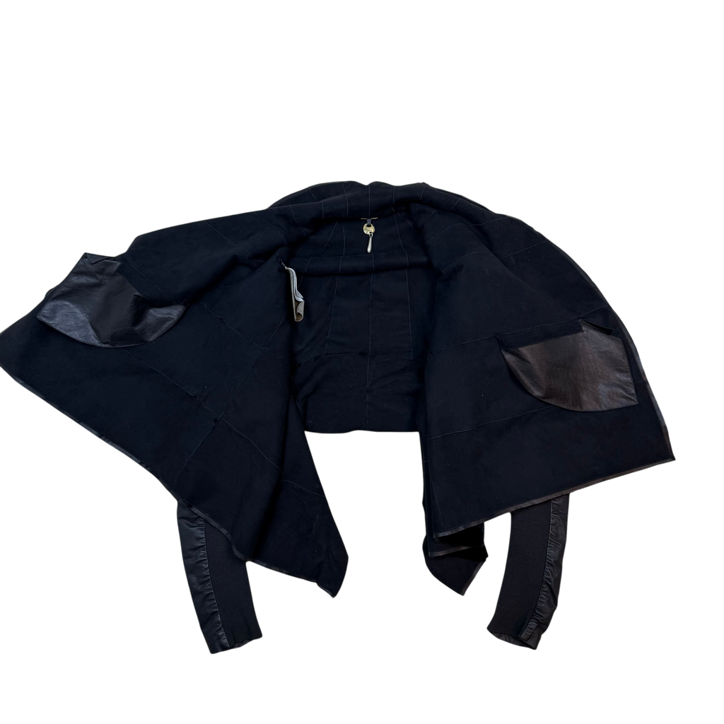 Rick Owens HUN Leather & Mink Fur Jacket Black (Size 38)