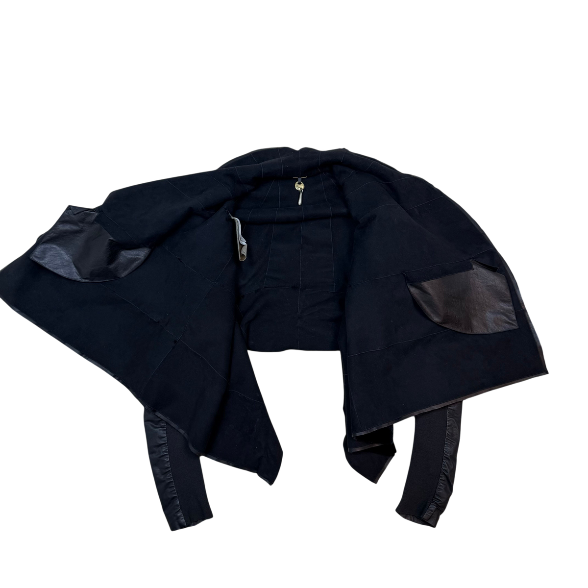 Rick Owens HUN Leather & Mink Fur Jacket Black (Size 38)