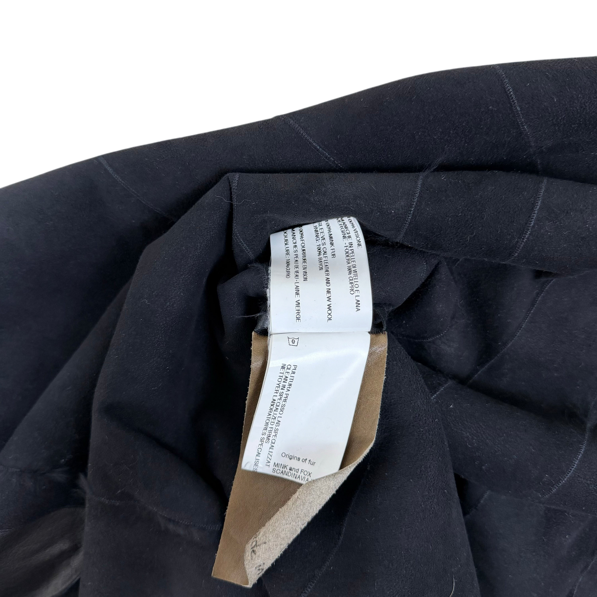 Rick Owens HUN Leather & Mink Fur Jacket Black (Size 38)