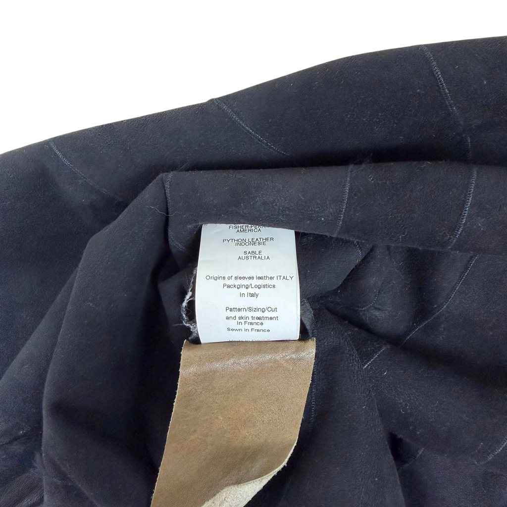 Rick Owens HUN Leather & Mink Fur Jacket Black (Size 38)