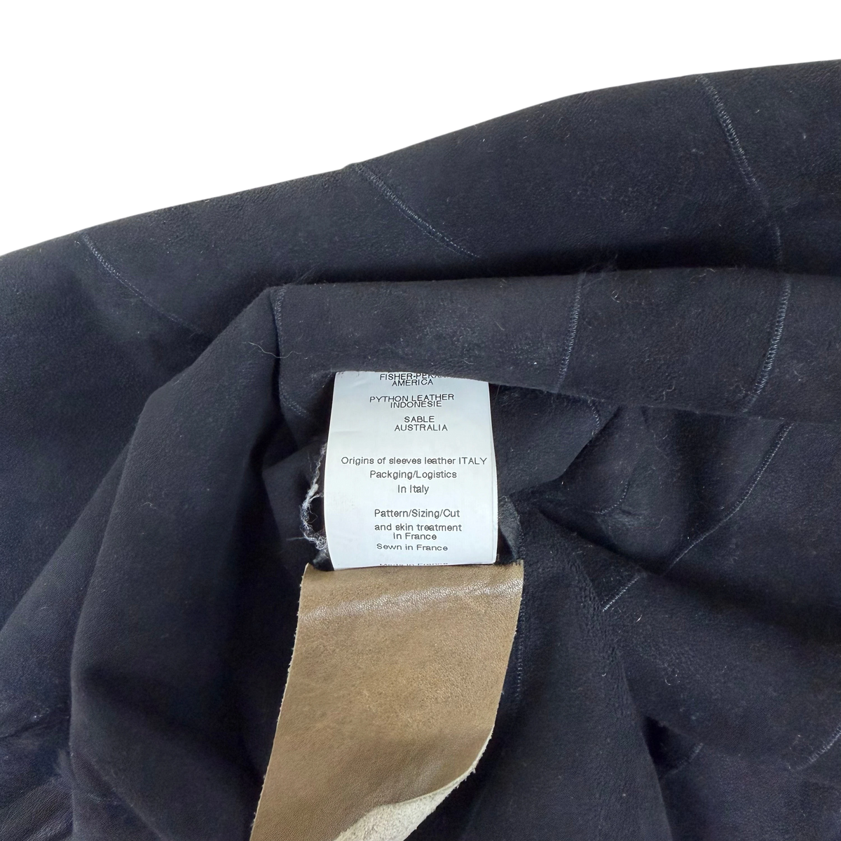 Rick Owens HUN Leather & Mink Fur Jacket Black (Size 38)