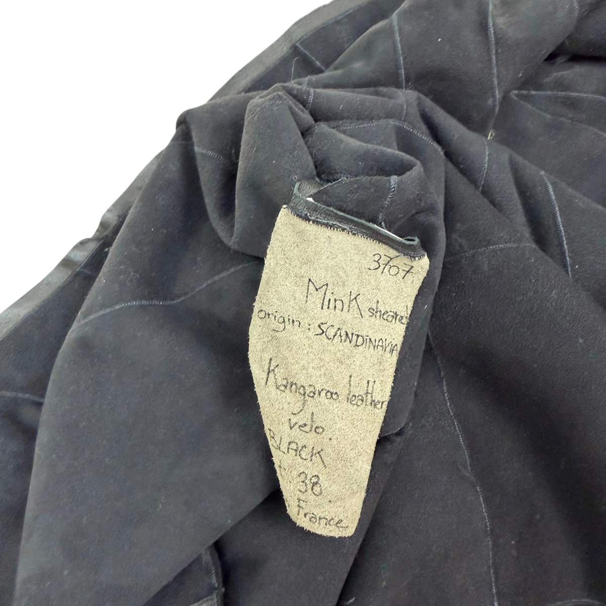 Rick Owens HUN Leather & Mink Fur Jacket Black (Size 38)