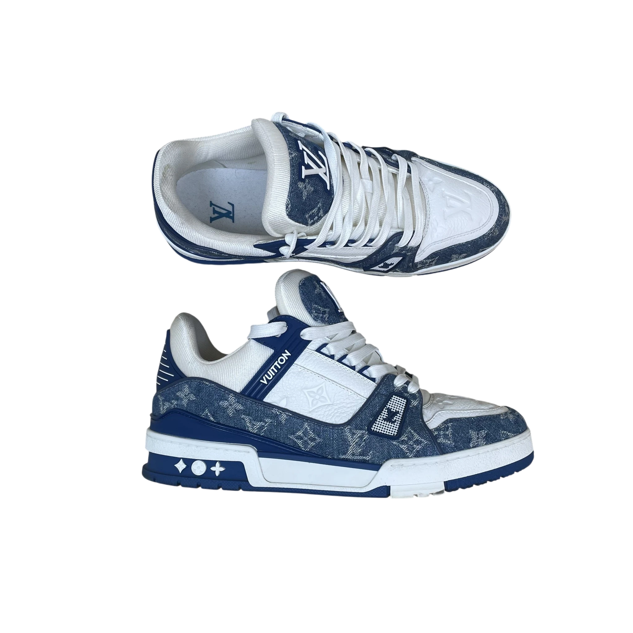 Louis Vuitton Denim Monogram Trainers Blue (Size LV8 / US9-10 Mens)