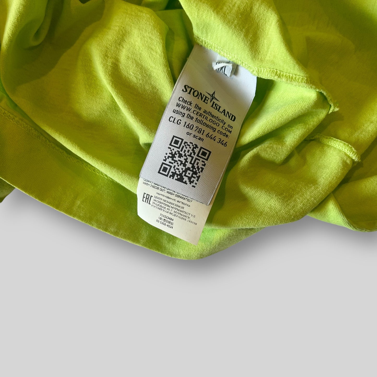 Stone Island Long Sleeve T Shirt Acid Green (Fits XL)