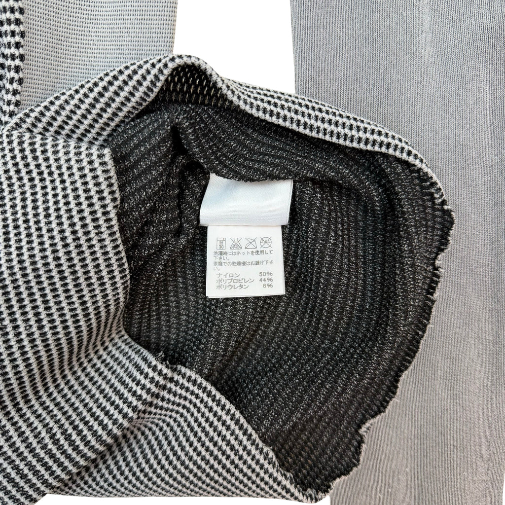 Issey Miyake Homme Plissé Turtleneck Graphic Knit Top Grey (As Is) (One Size)