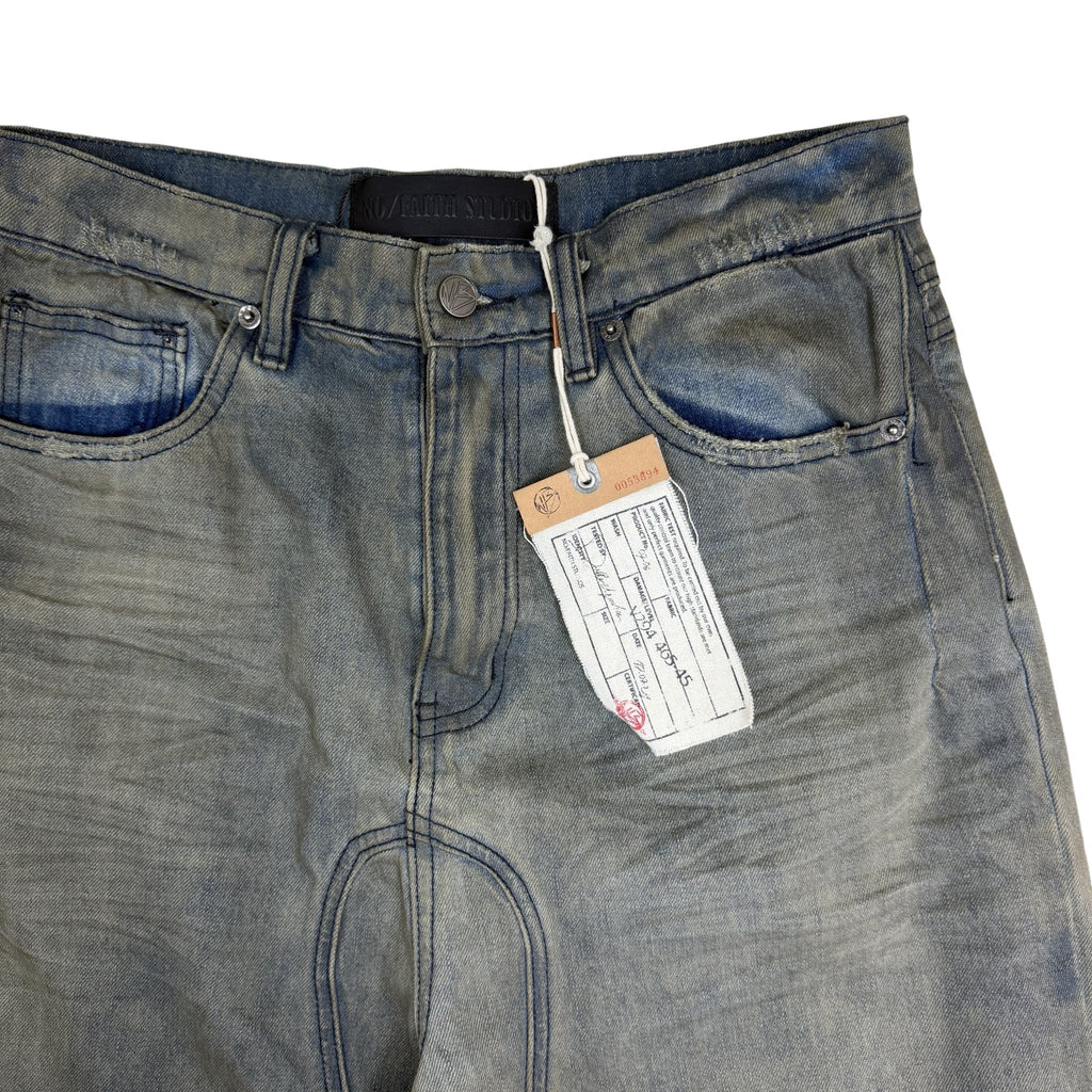 NO/FAITH STUDIOS Concrete Denim Jeans Washed Blue (Size M)