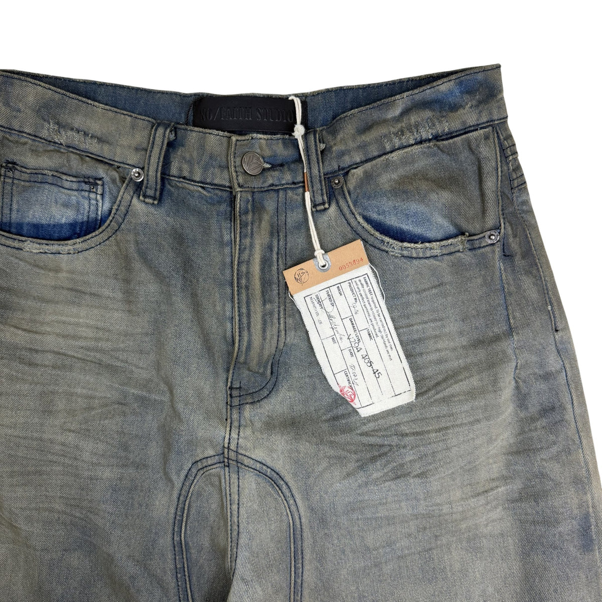 NO/FAITH STUDIOS Concrete Denim Jeans Washed Blue (Size M)
