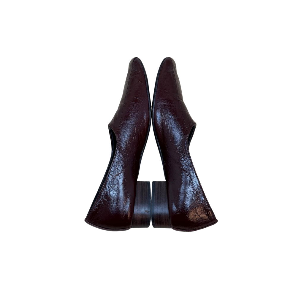 Phoebe Philo Patent Leather Flats Burgundy (Size 38)