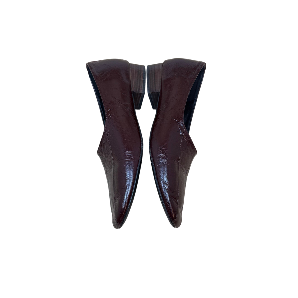 Phoebe Philo Patent Leather Flats Burgundy (Size 38)