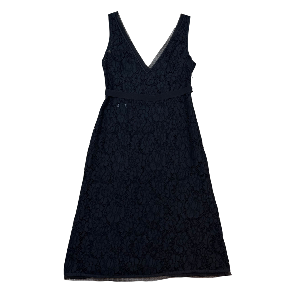 Prada FW08 Miuccia-Era Floral Lace Sleeveless Sheath Cocktail Dress Black (Size 44)