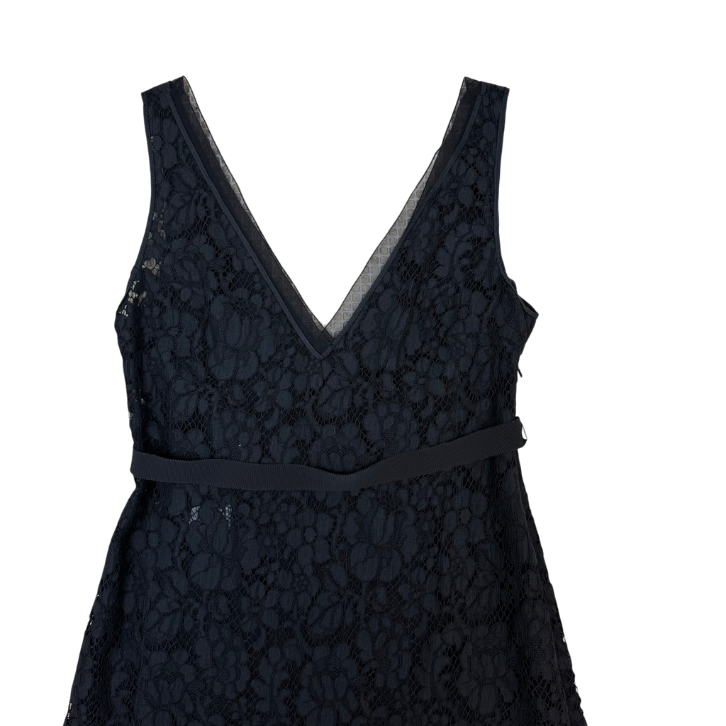 Prada FW08 Miuccia-Era Floral Lace Sleeveless Sheath Cocktail Dress Black (Size 44)