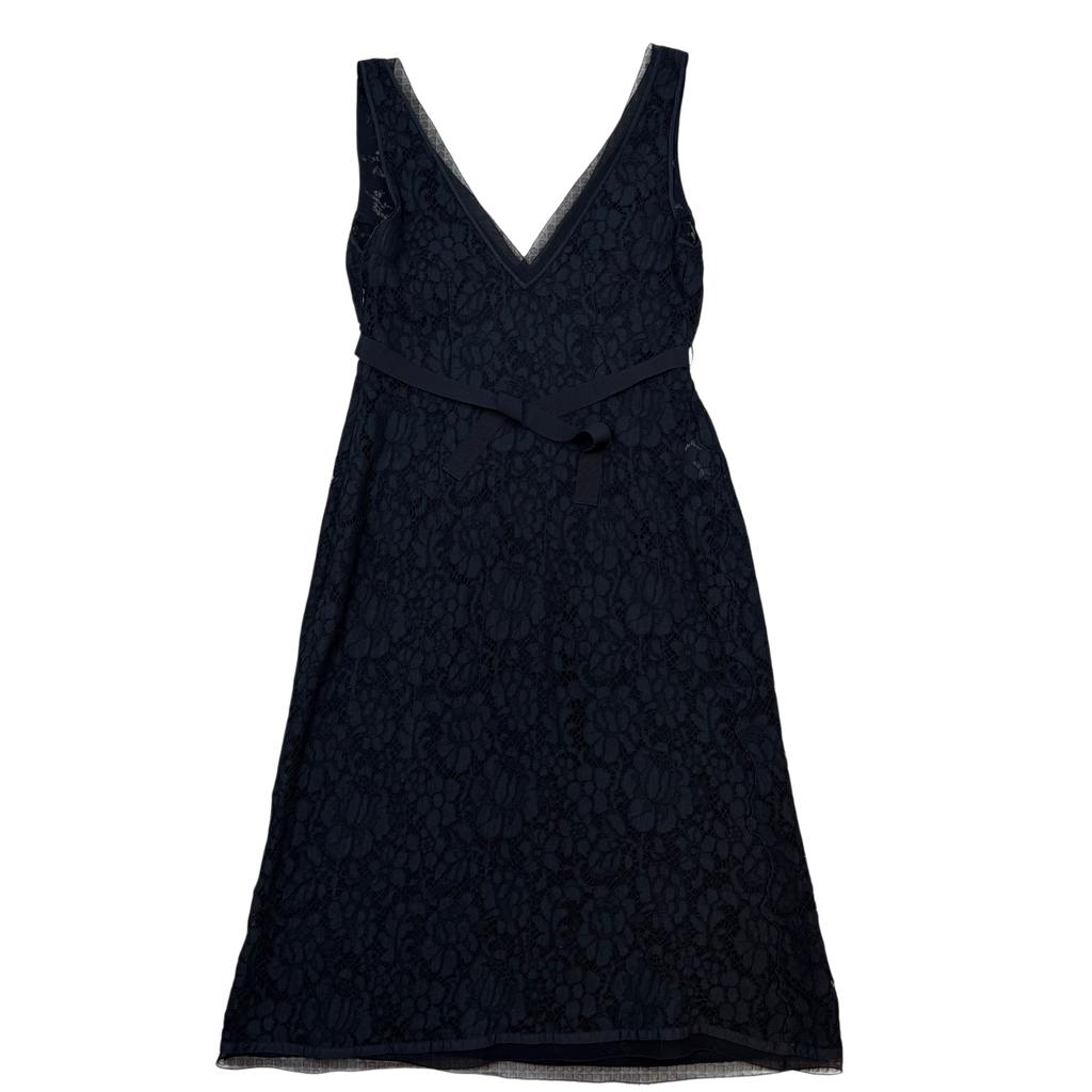 Prada FW08 Miuccia-Era Floral Lace Sleeveless Sheath Cocktail Dress Black (Size 44)