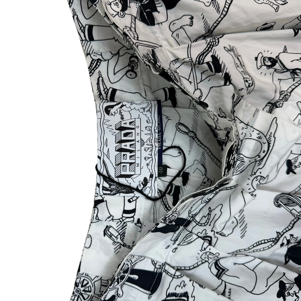 Prada x Christophe Chemin FW16 Sailor Skirt Black & White (Size 40)