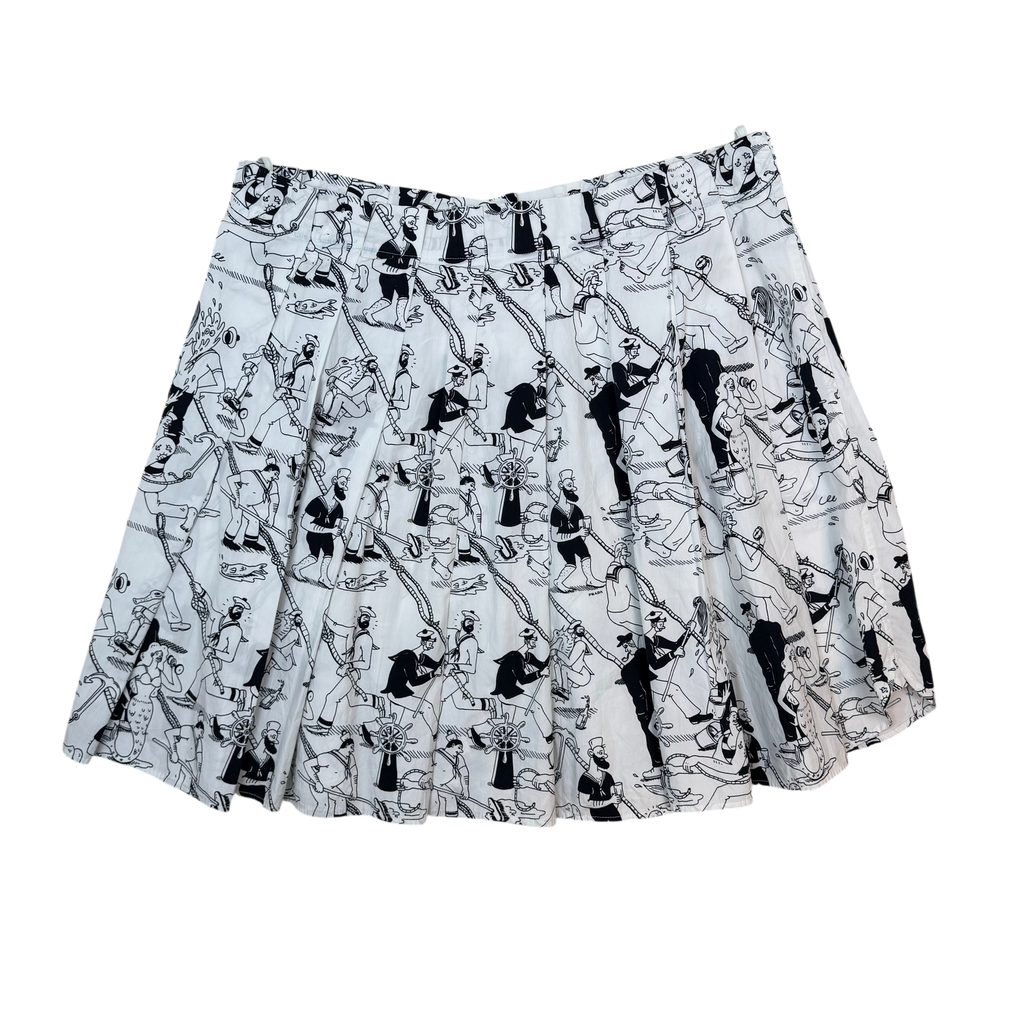 Prada x Christophe Chemin FW16 Sailor Skirt Black & White (Size 40)