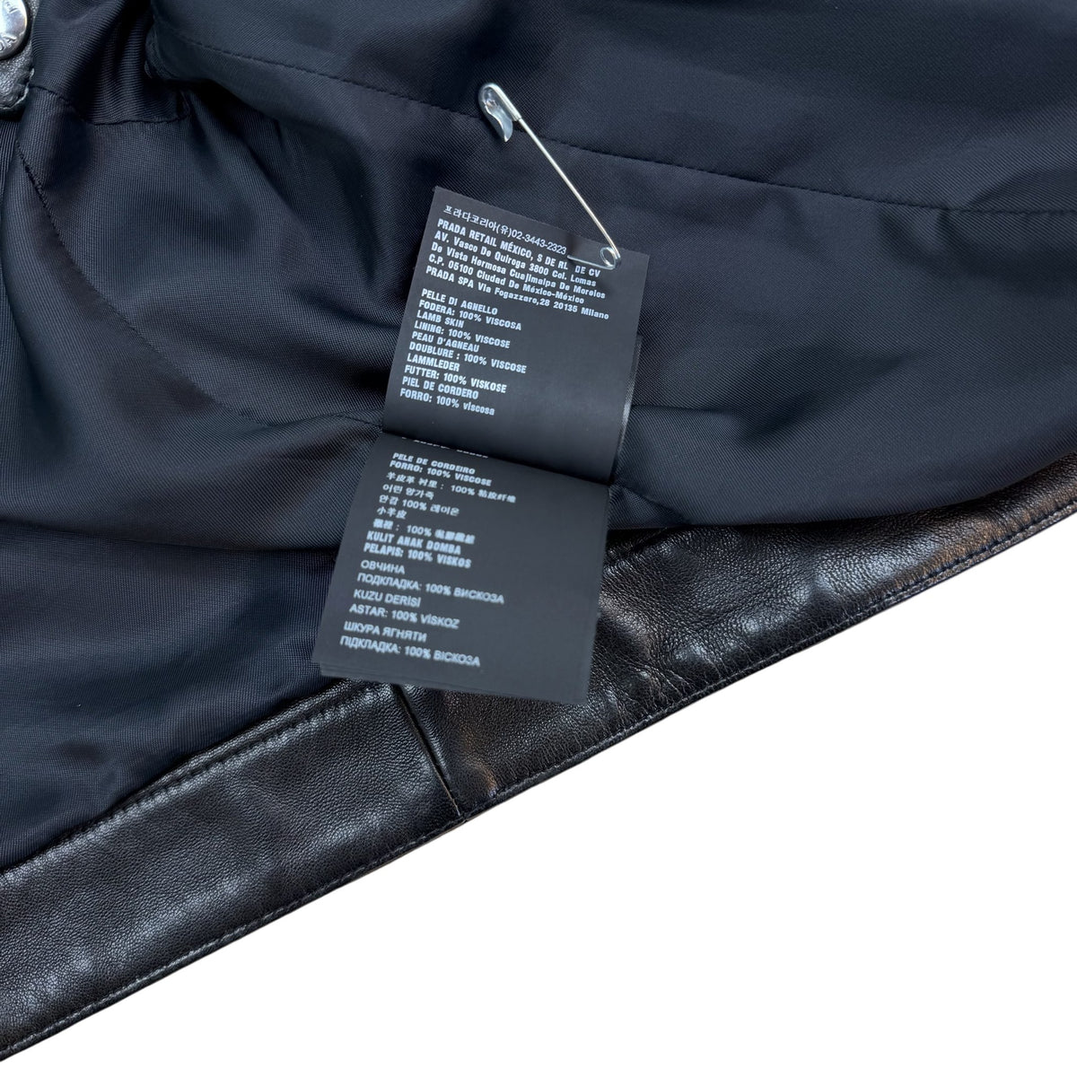 Prada Lambskin Leather Cafe Racer Moto Jacket Black (Size 50/L)