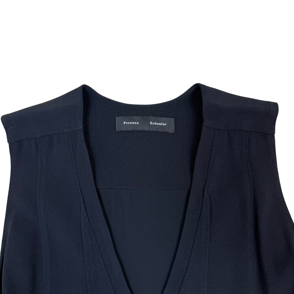 Proenza Schouler Pleated Mini Dress Black/White (Size 6)