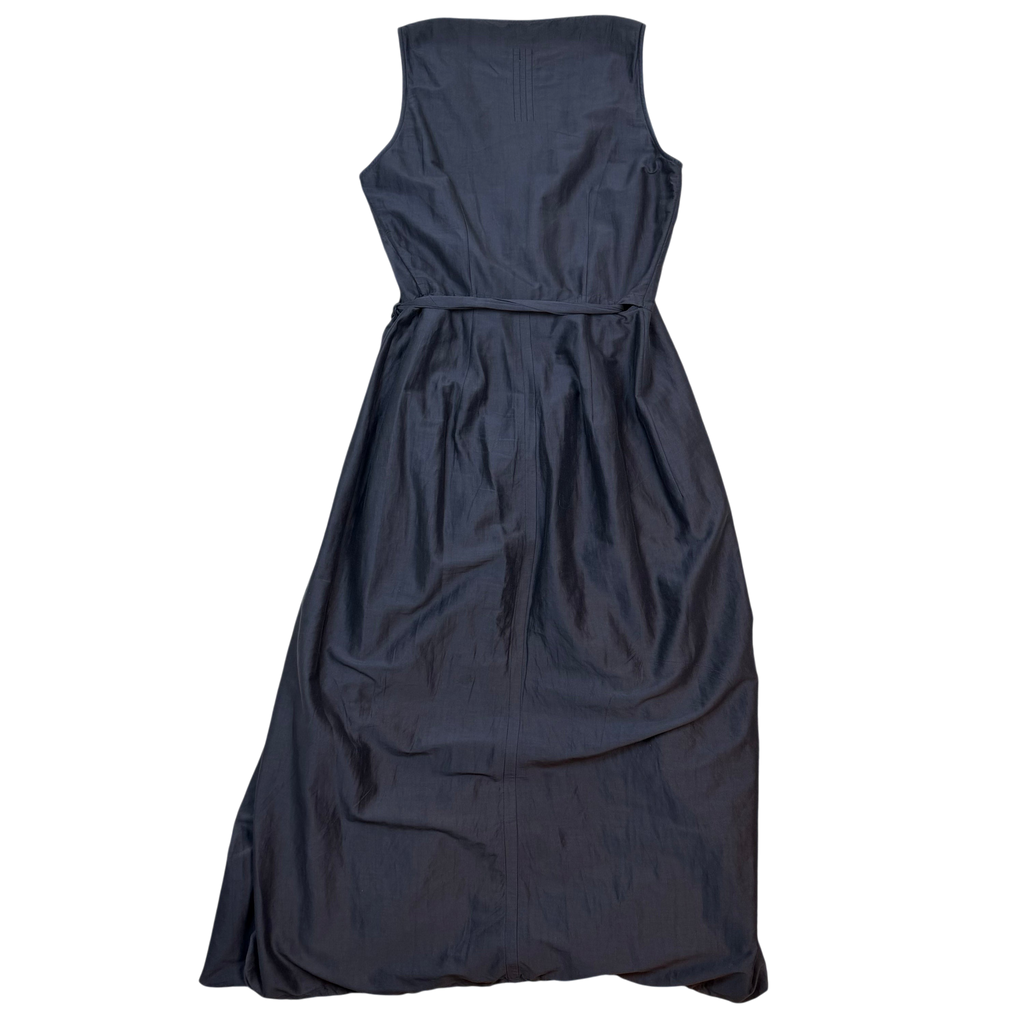 Rick Owens SS19 Babel Cotton Silk Wrap Dress ‘BluJay’ Grey (Size 46)