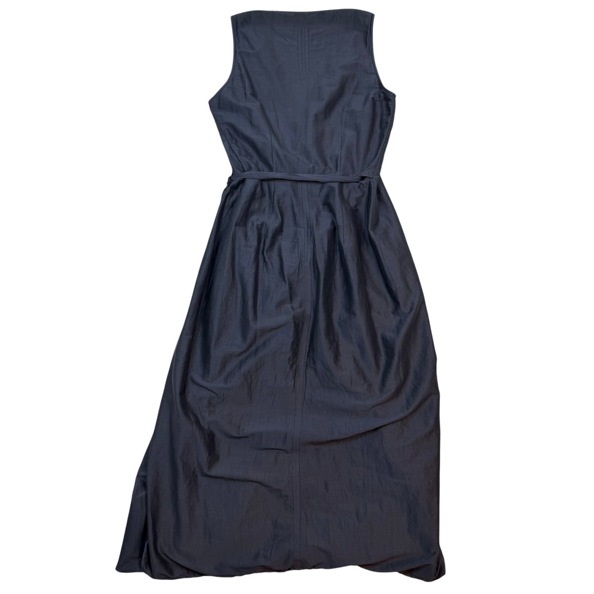 Rick Owens SS19 Babel Cotton Silk Wrap Dress ‘BluJay’ Grey (Size 46)