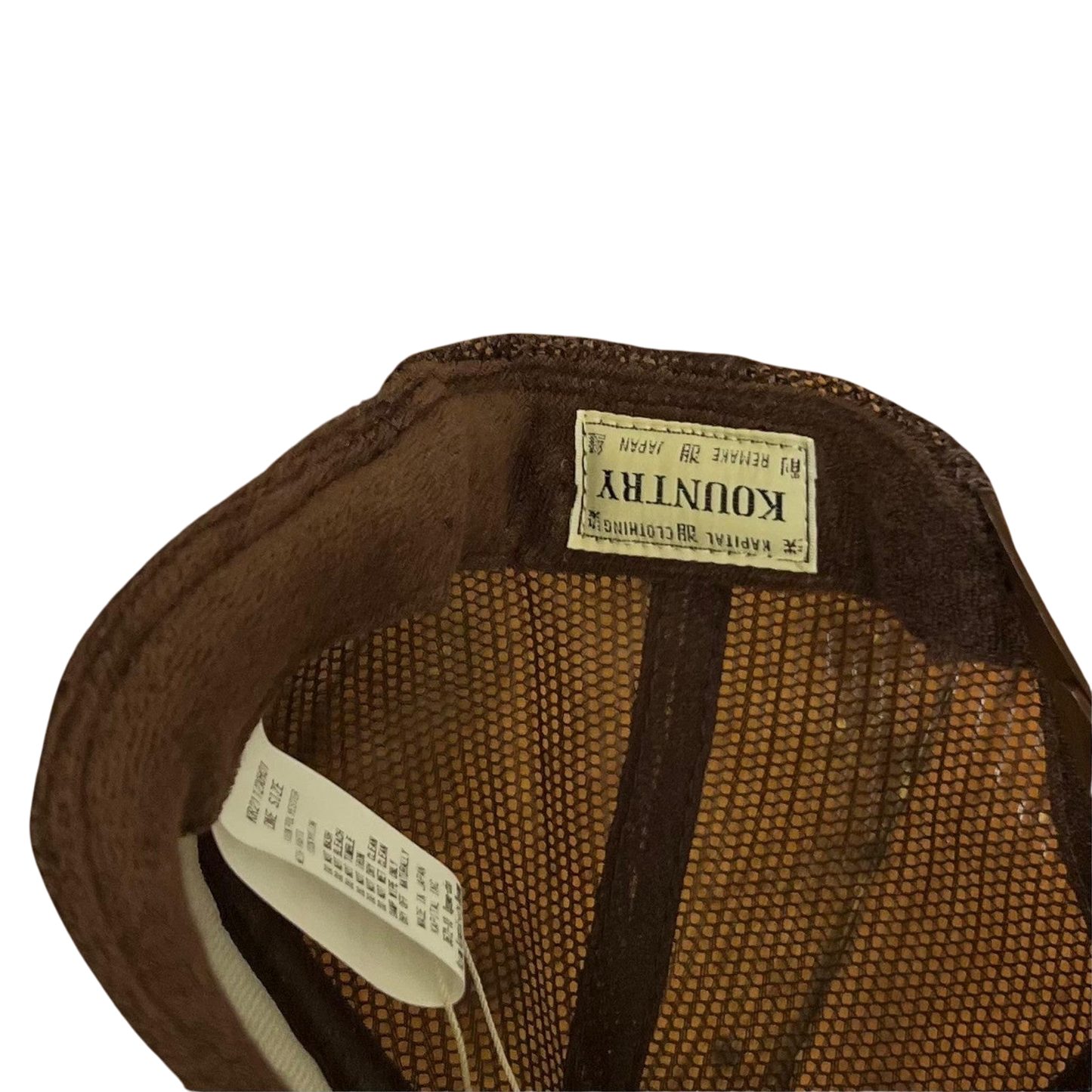 Kapital 'Century Denim' Trucker Cap Cream / Brown