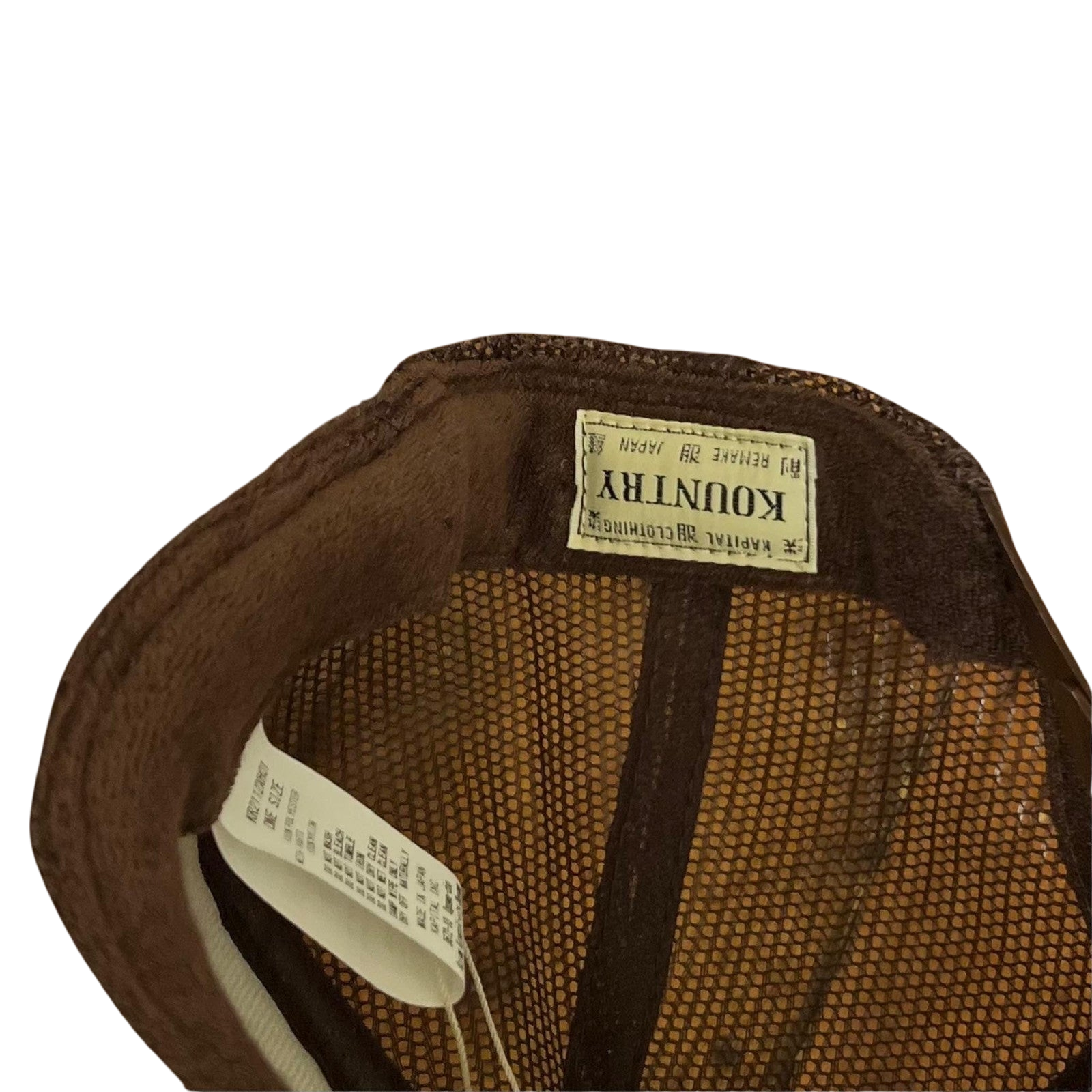 Kapital 'Century Denim' Trucker Cap Cream / Brown